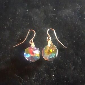 Iridescent Crystal Drop Earrings
